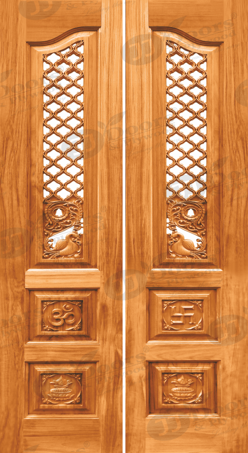 Teak wood Primium Pooja door #8