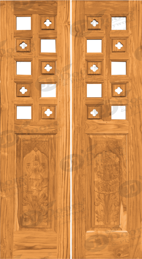Teak wood Primium Pooja door #9