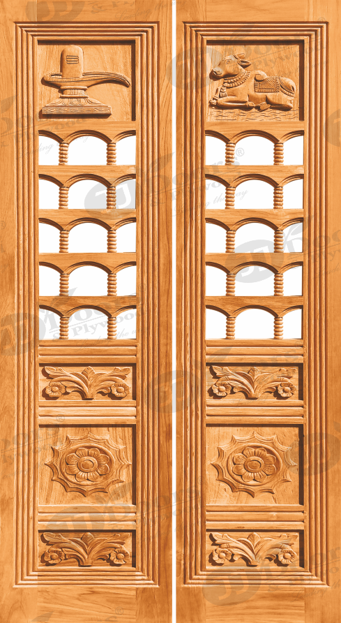 Teak wood Primium Pooja door #10