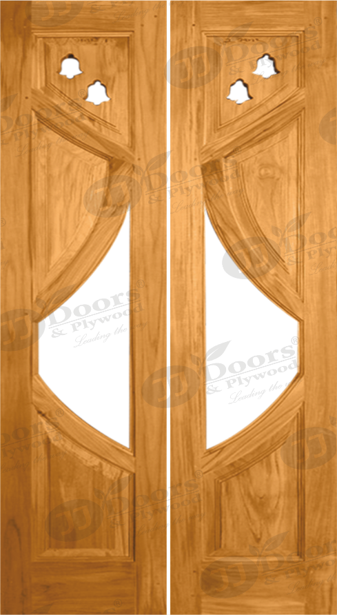 Teak wood Primium Pooja door #11