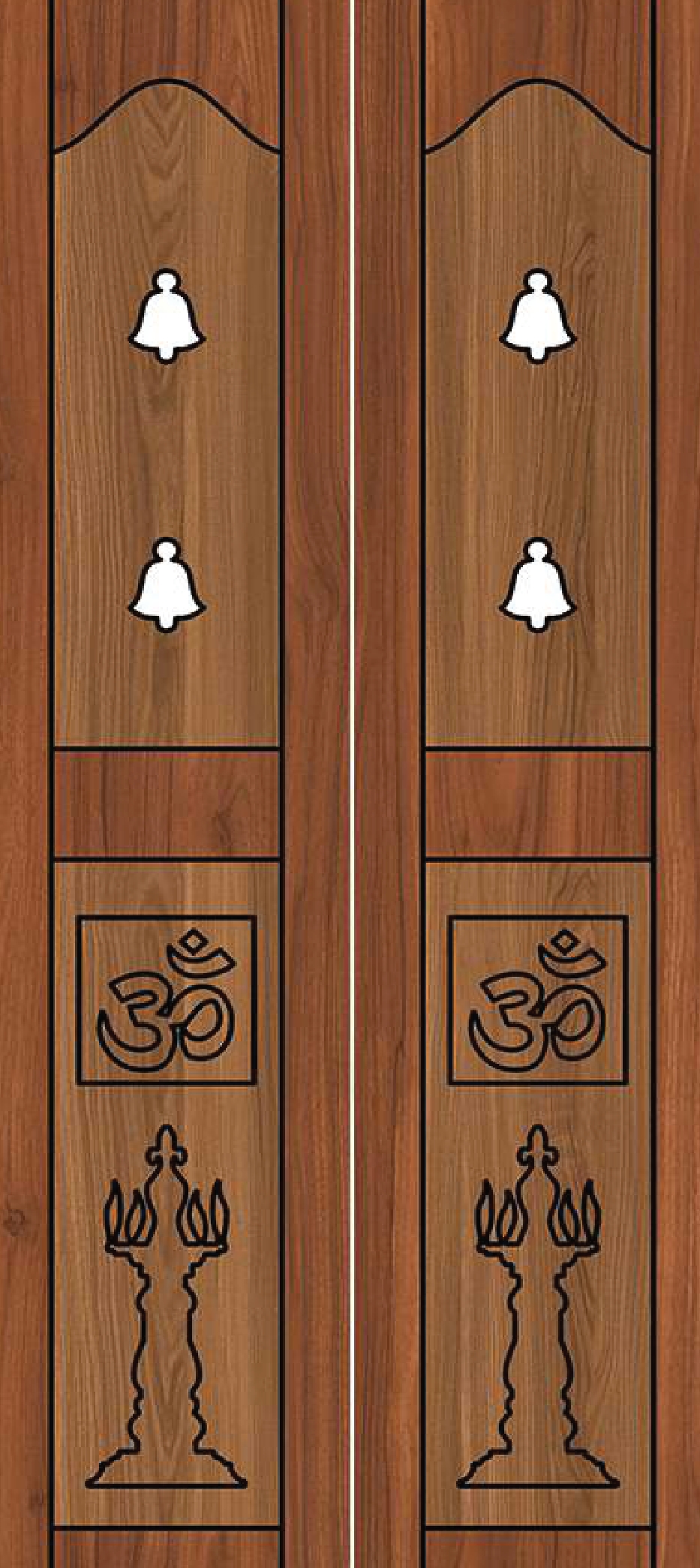 Primium laminated pooja door - 081535-4