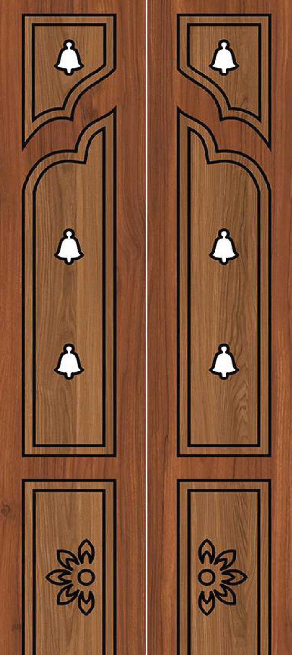 Primium laminated pooja door - 081535-5